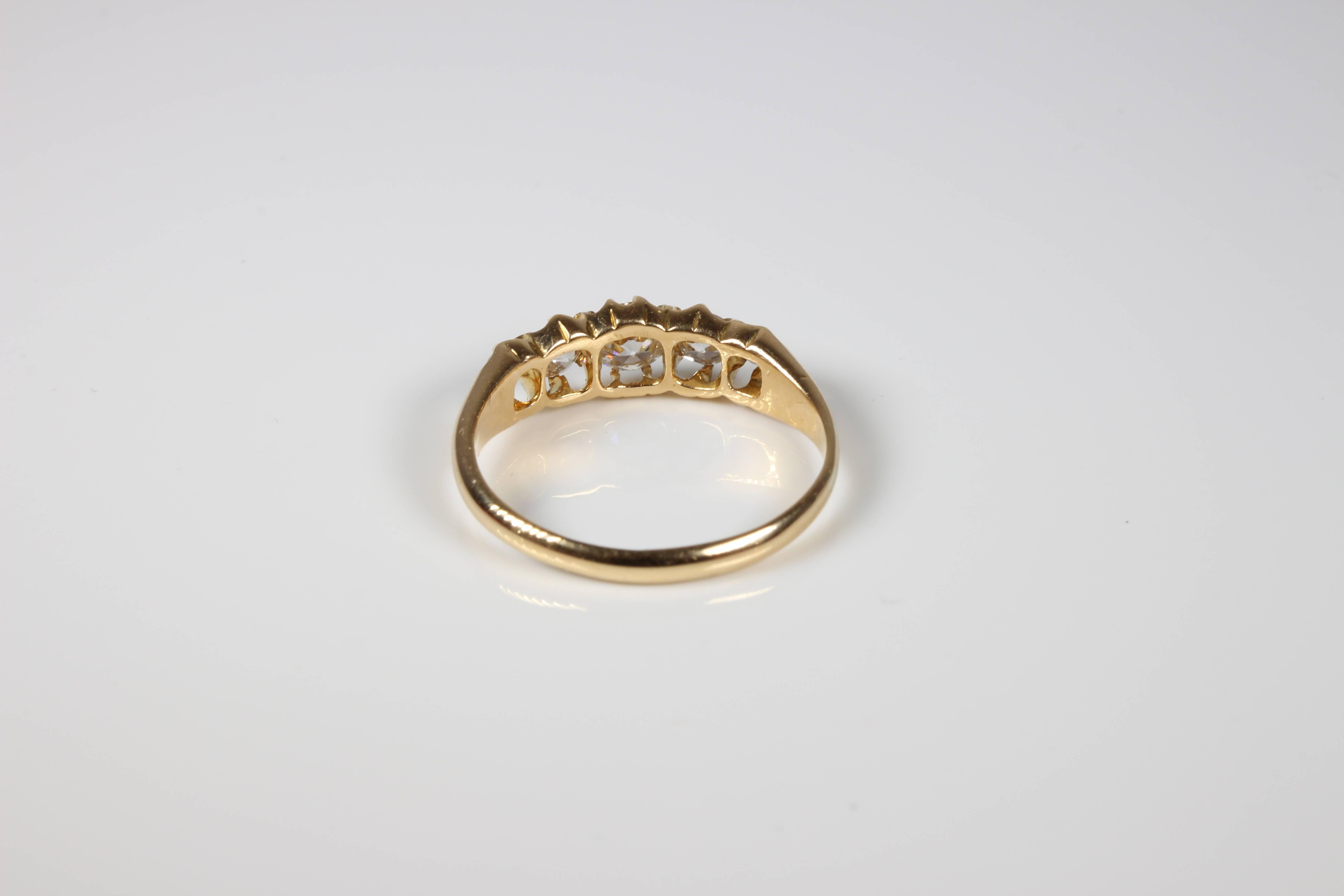 Old European Cut Antique Diamond Ladies Eternity Ring 0.59 Carat For Sale