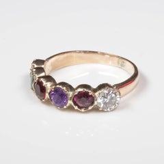 Ruby Emerald Garnet Amethyst Diamond Regard Antique Ring