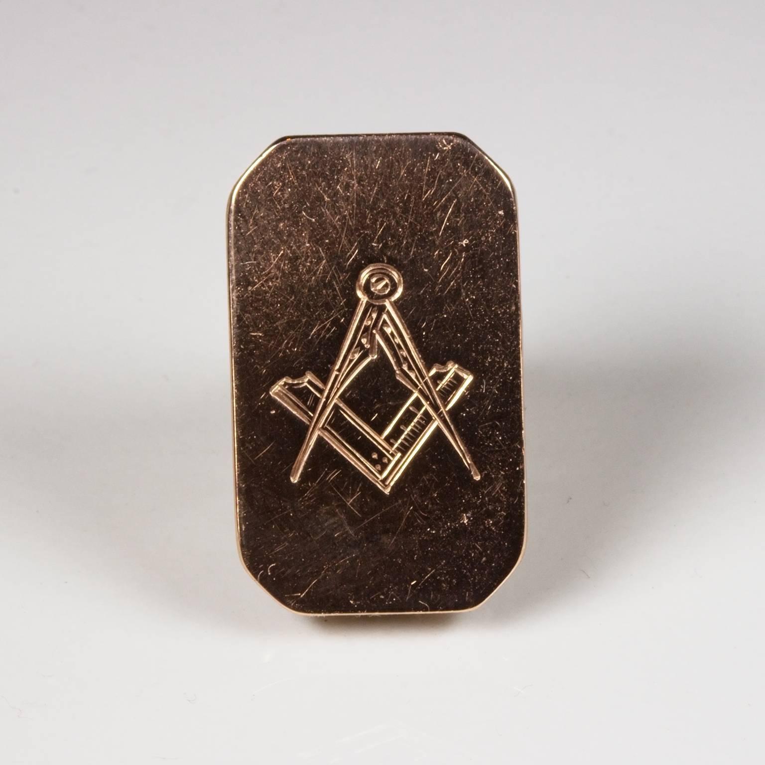 9ct Gold Masonic Freemasons Fob Seal.