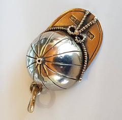 Rare Antique Novelty Gold Jockey's Cap Compass, 1896