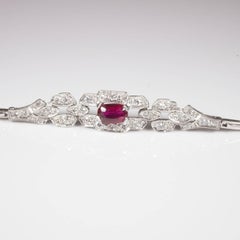 White Gold Ruby Diamond Bracelet