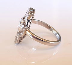 Platinum Art Deco Diamond Empire State Chrysler Architectural Engagement Ring