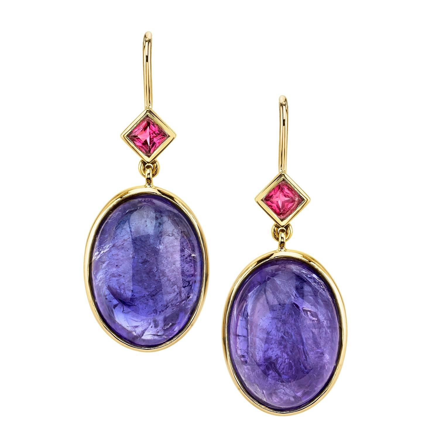 Tanzanite and Spinel Earrings