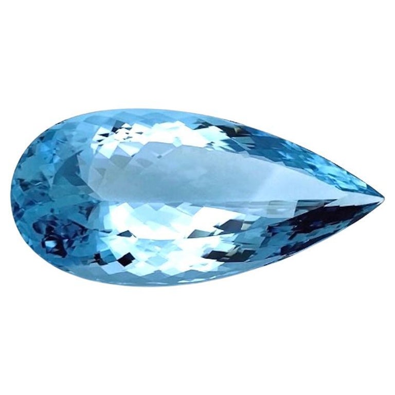 76.22 Carat Pear Shaped Aquamarine, Loose Gemstone, GIA Certified For Sale