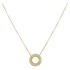 Diamond Eternity Circle and 18k Yellow Gold Necklace, .26 Carats Total