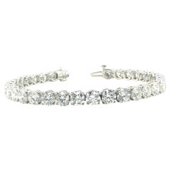 Pulsera de tenis de platino y diamantes con certificado GIA, 17,01 quilates en total, G-VS2