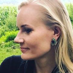 Boucles d'oreilles Cresent Moon Tanzanite vert menthe grenat vert