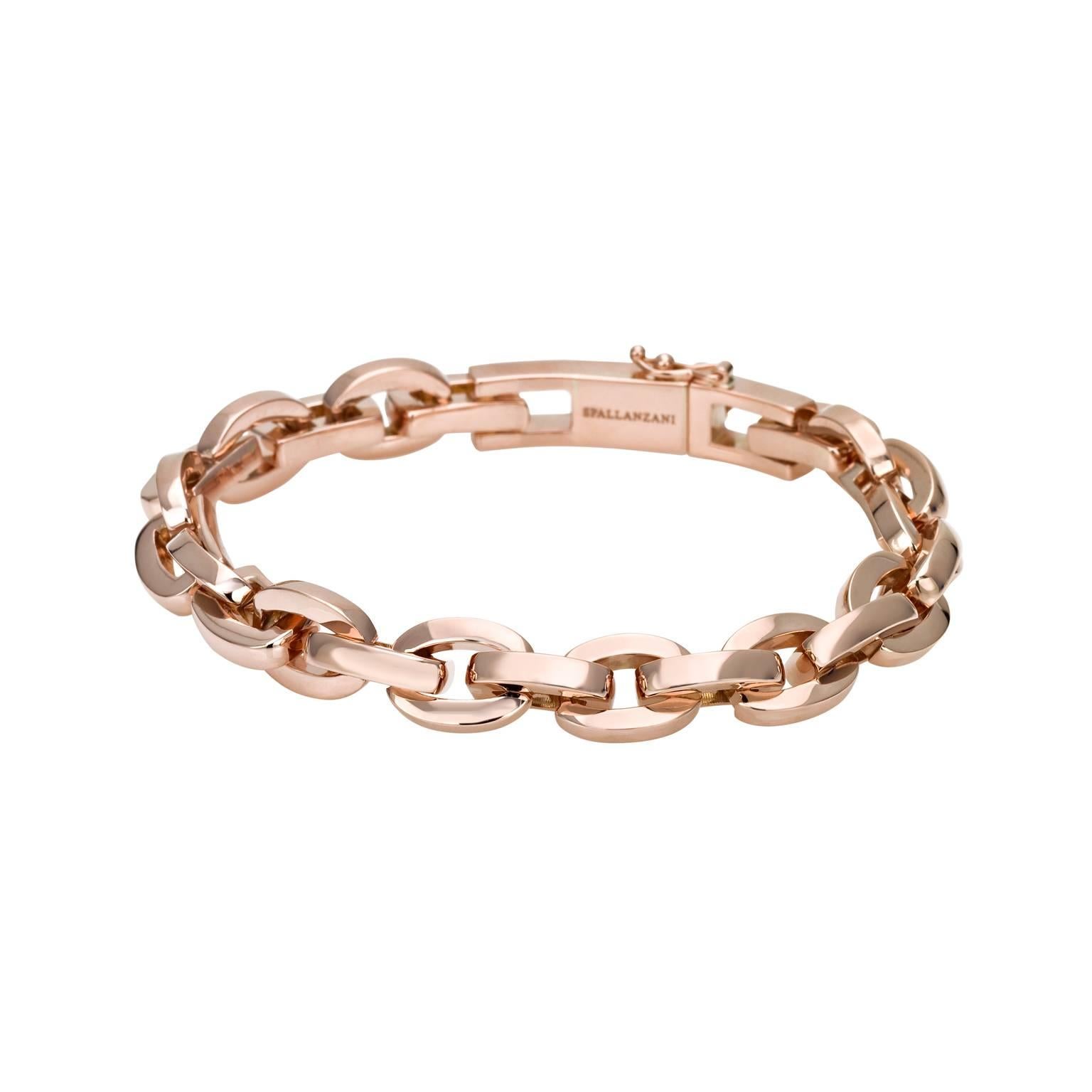 18 Karat Rose Gold Chain Bangle Bracelet For Sale