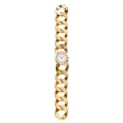 Verdura Lady's Yellow Gold Curb Link Bracelet Watch