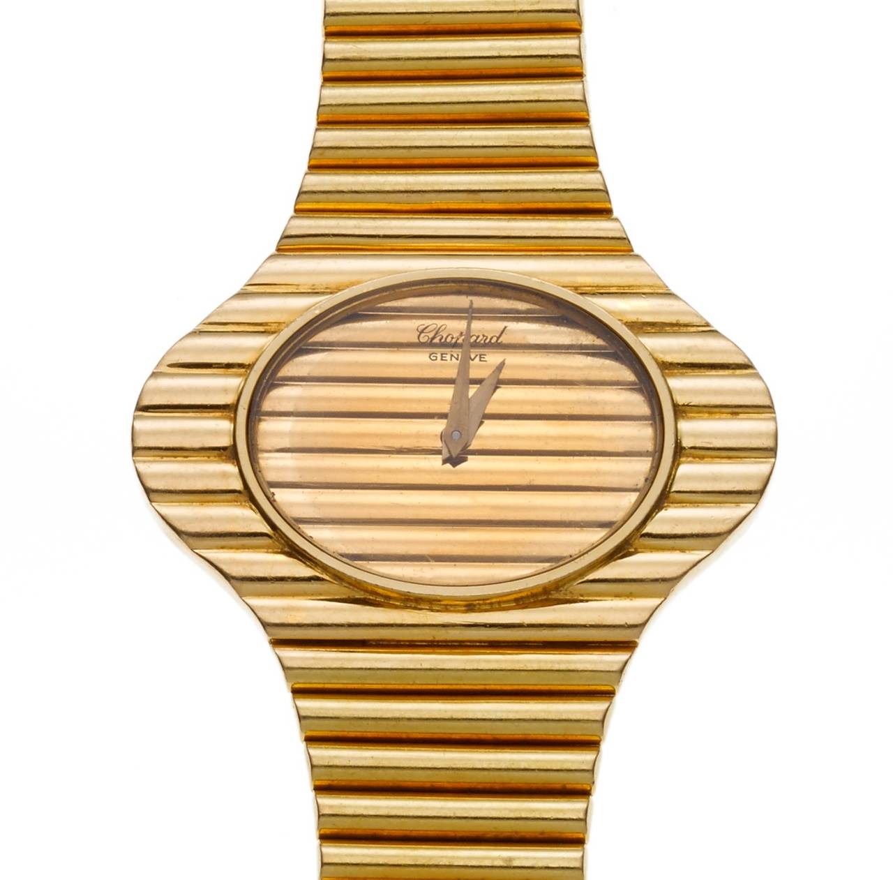 Chopard lady's 18K yellow gold bracelet watch from the 1970s, with oval dial, approximately 1