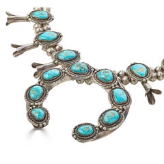 Vintage Silver Squash Blossom Necklace