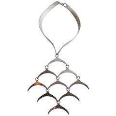 Puig Doria Sterling Silver Bib Jointed Necklace