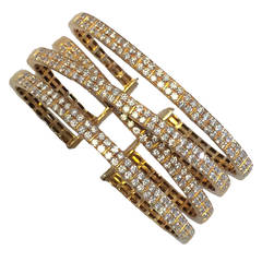 Four Band Diamond Cuff Bracelet