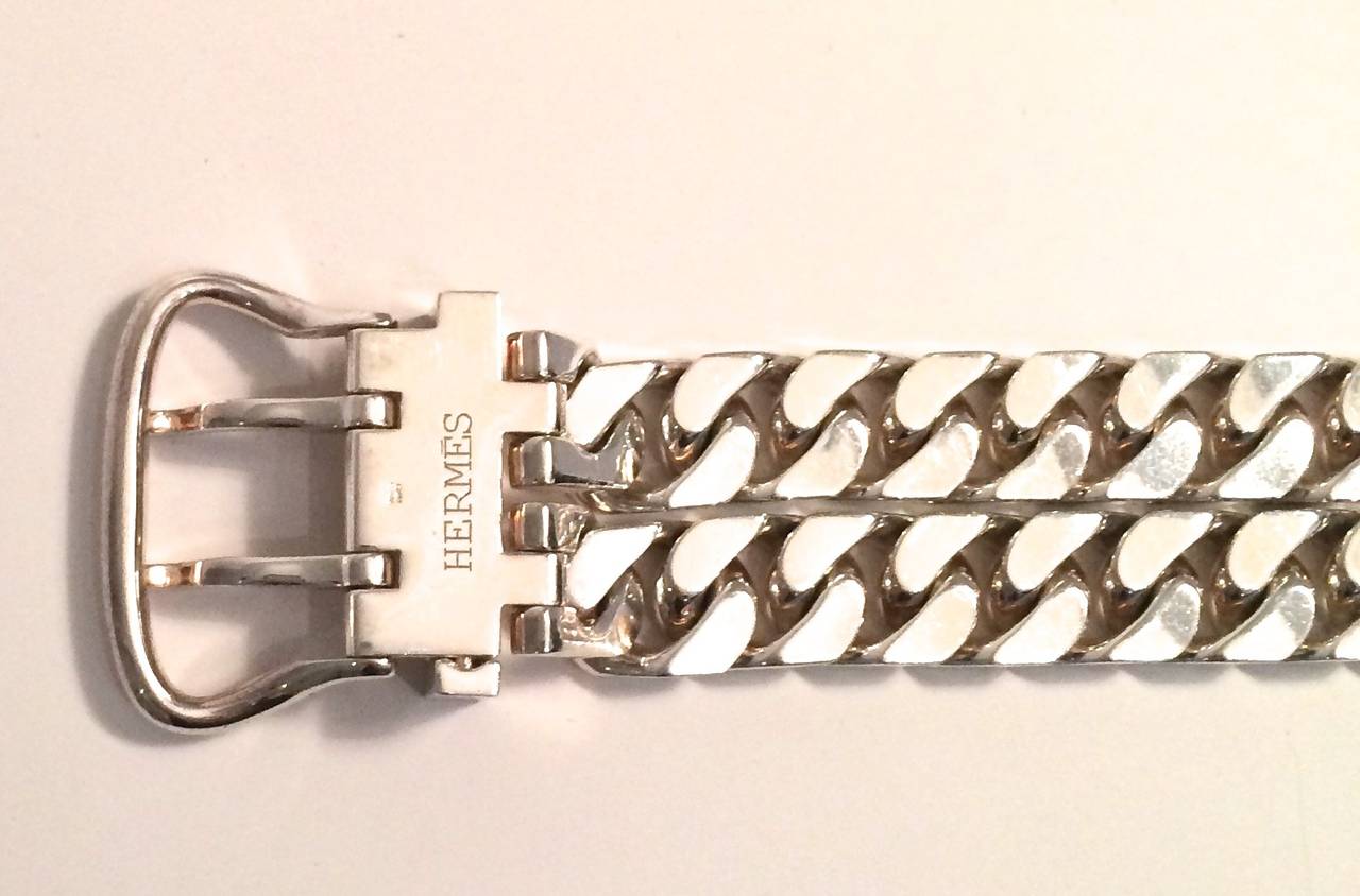 Women's Hermes Sterling Silver Link Bracelet