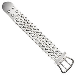 Hermes Sterling Silver Link Bracelet