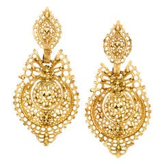 Antique Victorian Iberian Gold Earrings