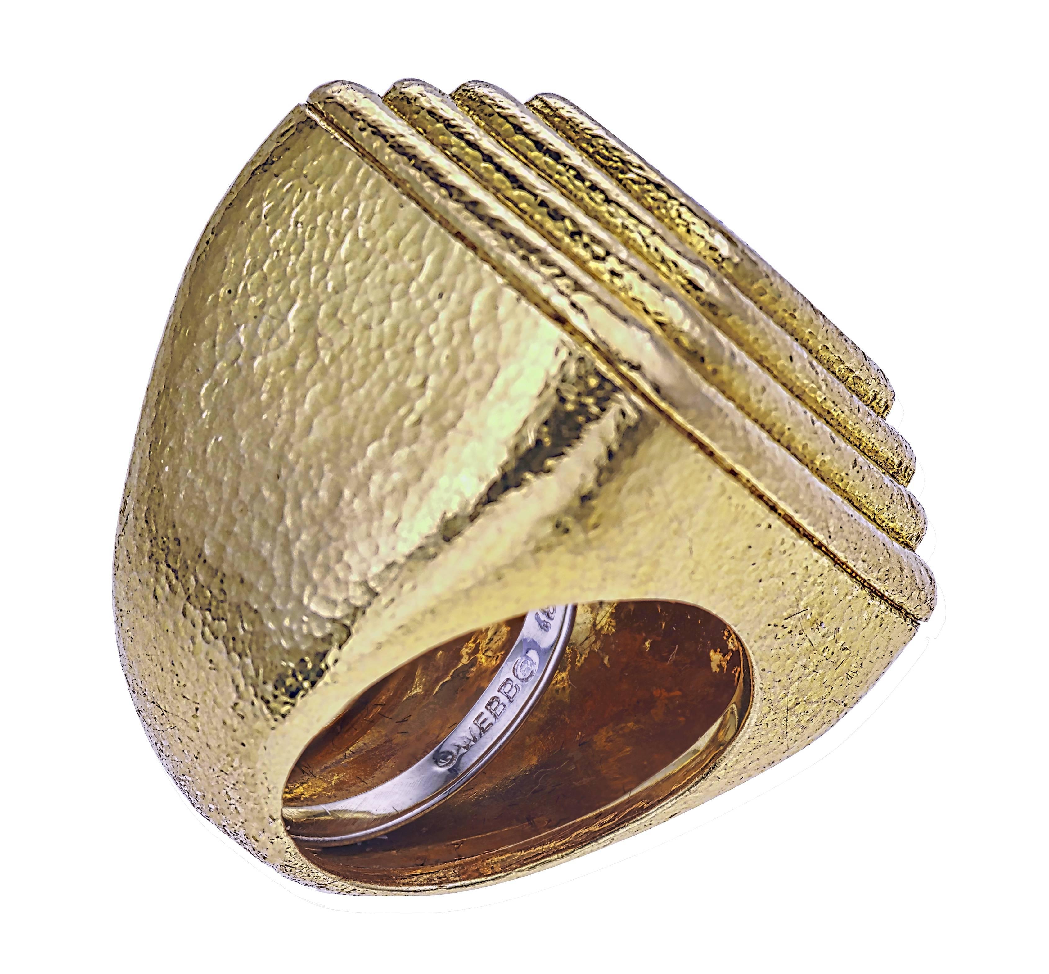 David Webb Gold and Diamond Cocktail Ring In Excellent Condition In New York, NY