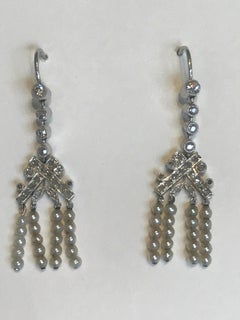 Platinum and Diamond Edwardian Earrings