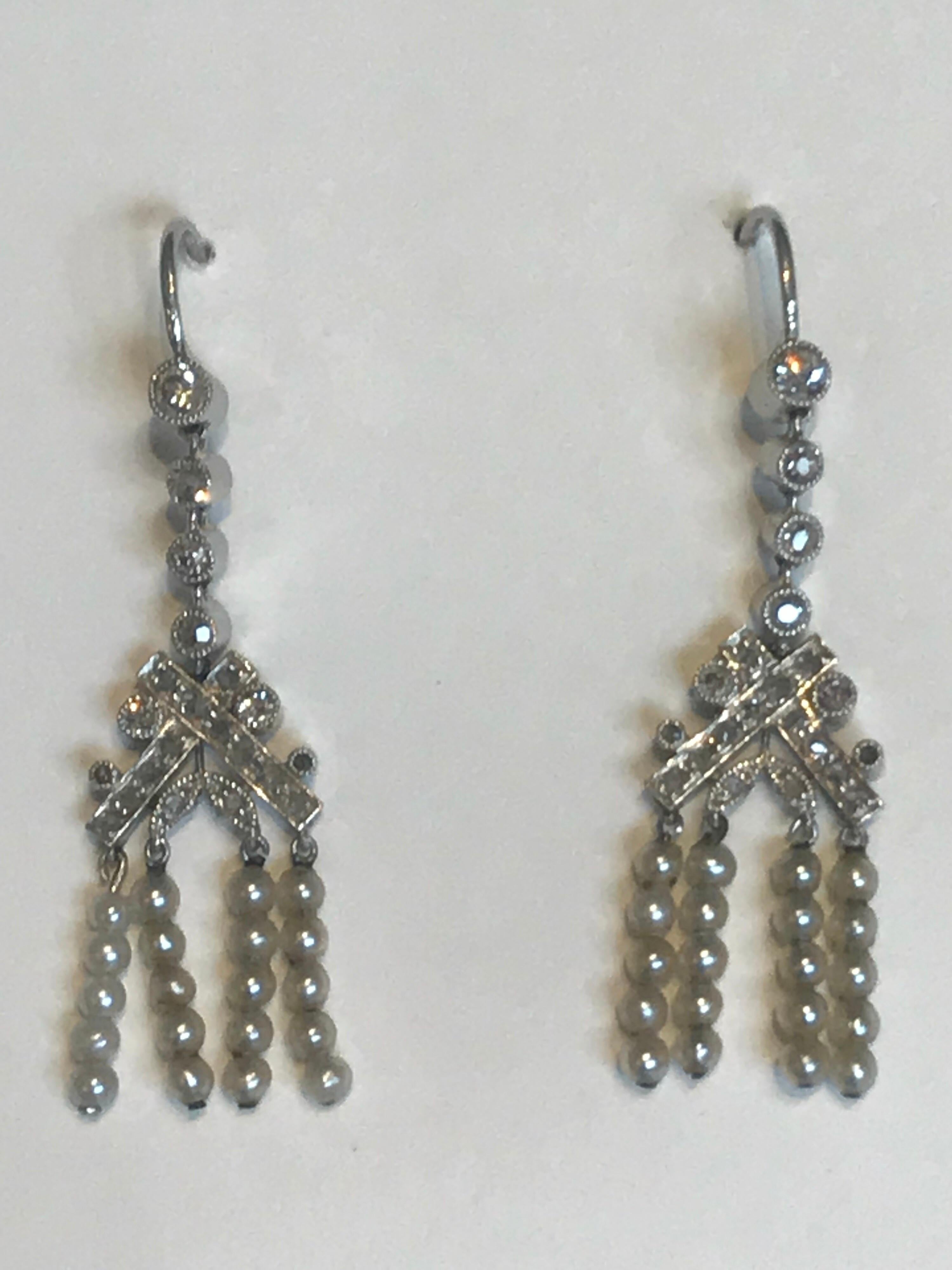 Platinum and Diamond Edwardian Earrings im Angebot 1