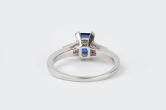 Royal Blue Sapphire and Diamond Engagement Ring