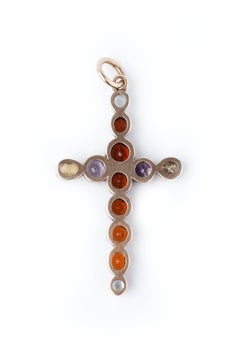 19th Century Mulit Gem Cross