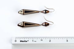 Victorian Pique Earrings Incised with Gold