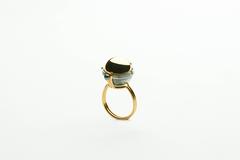 Elie Top Mecanique Celeste Bague Sphere, Or Jaune, Onyx, Diamants