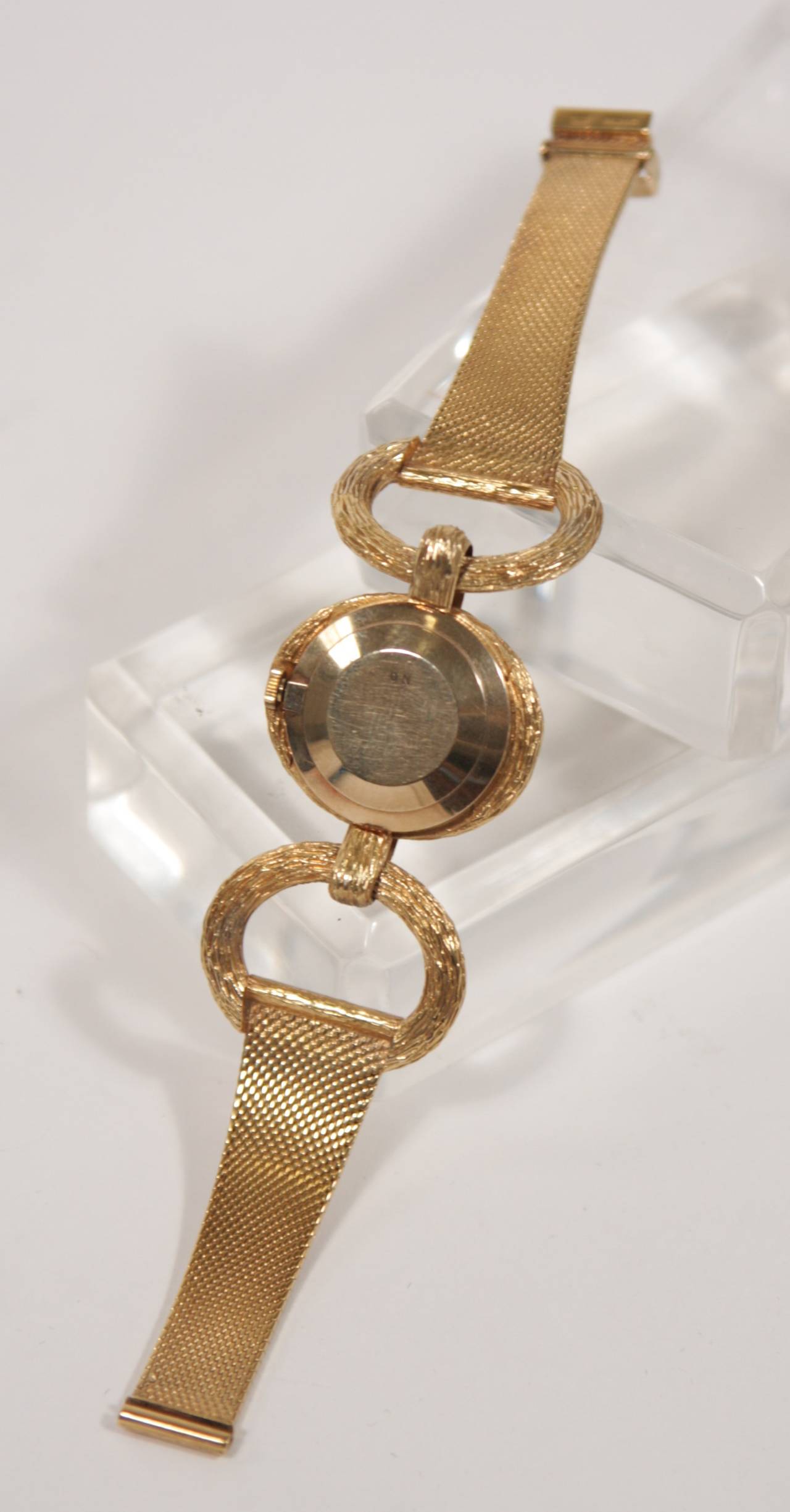 Bulova Lady's Yellow Gold Tiger's Eye Dial Bracelet Wristwatch 4