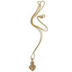Heart Shaped Diamond Gold Pendant Necklace