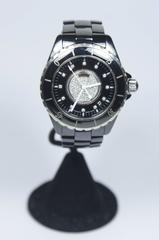 CHANEL Automatic J12 39mm Black Ceramic Watch with Diamond Pave Face
