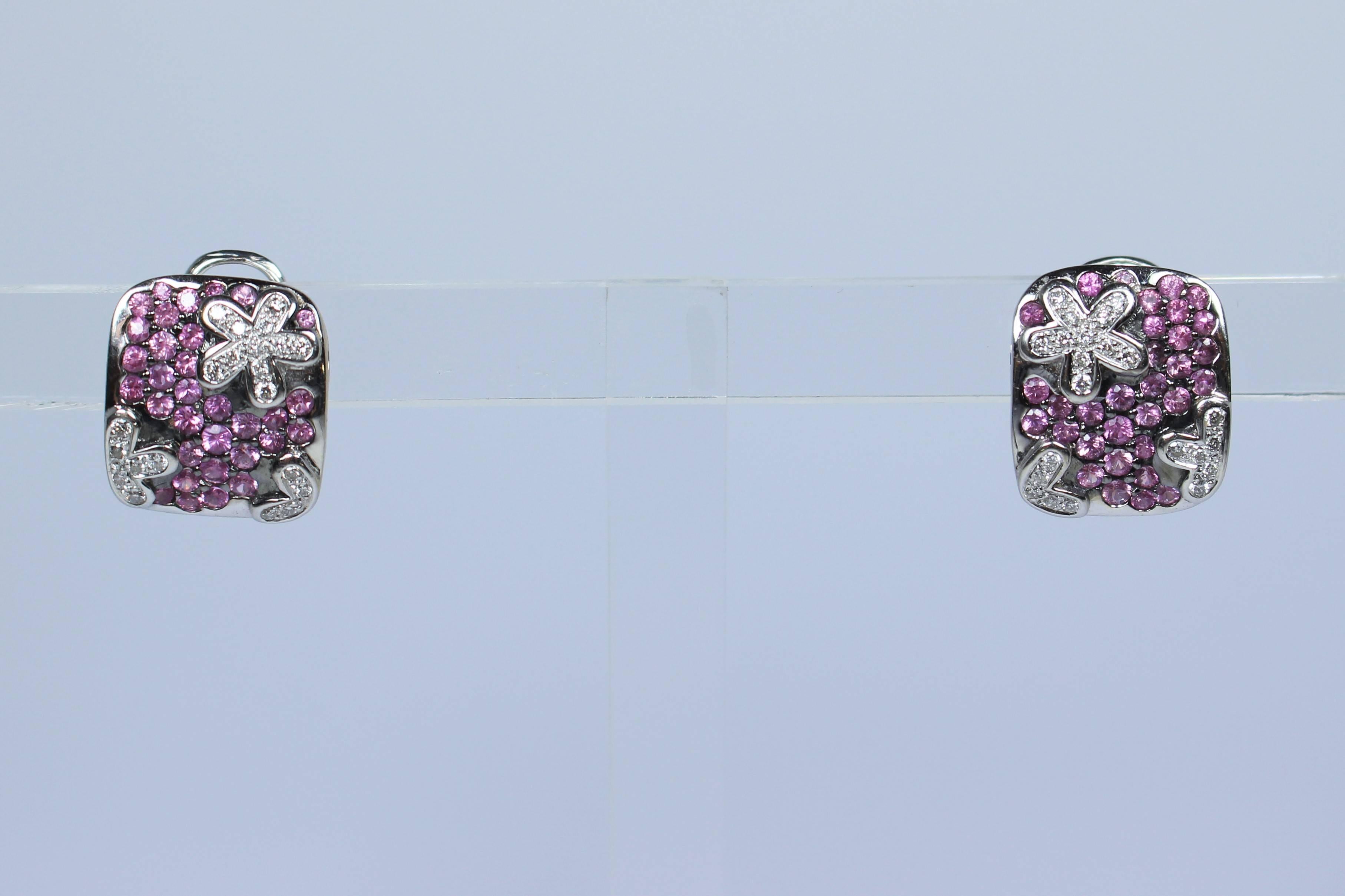 Women's Cristina Ferrare Pave Pink Tourmaline and Diamond Gold Ring and Earring Set