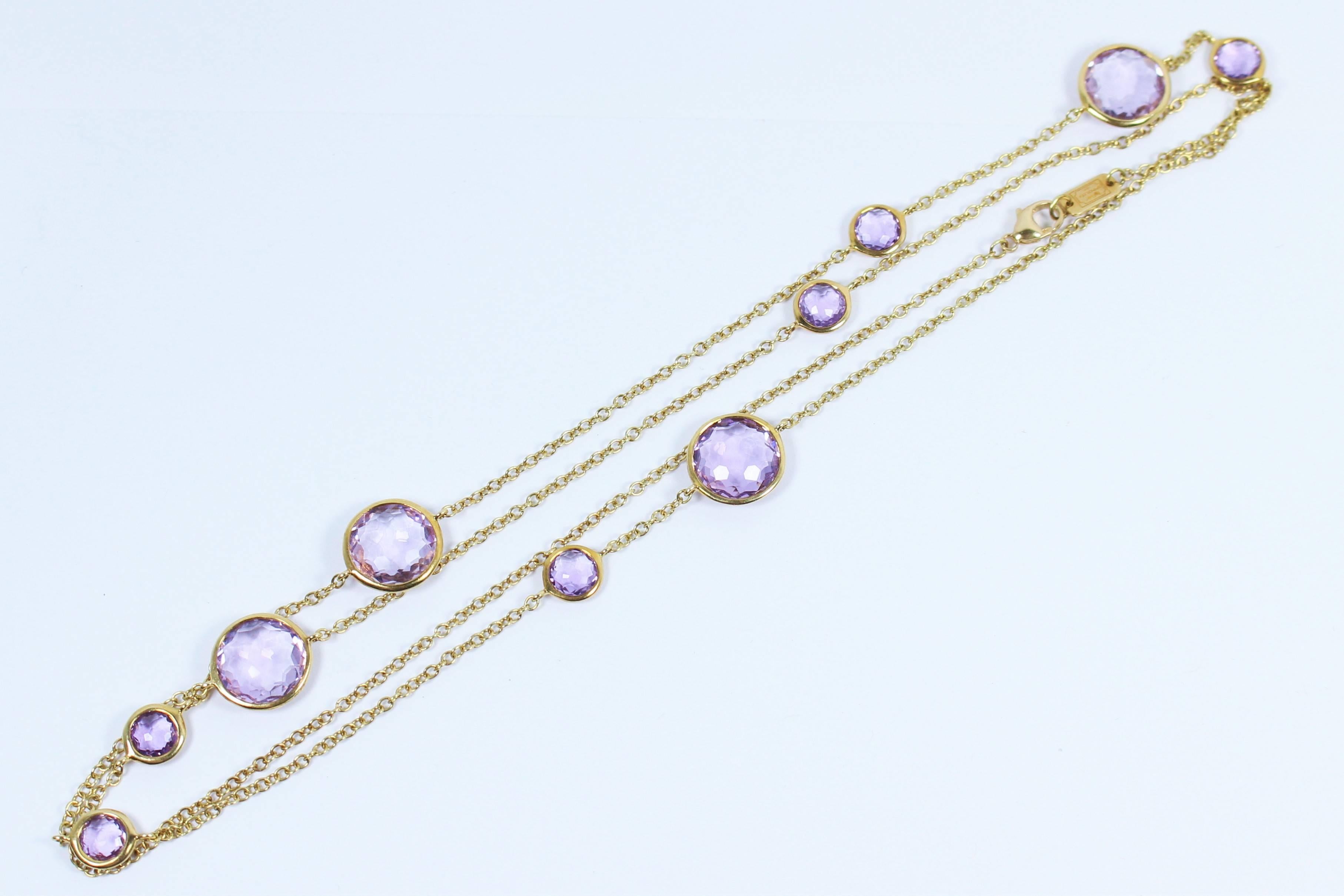 Ippolita Rock Candy Lollipop Faceted Amethyst Gold Necklace 3