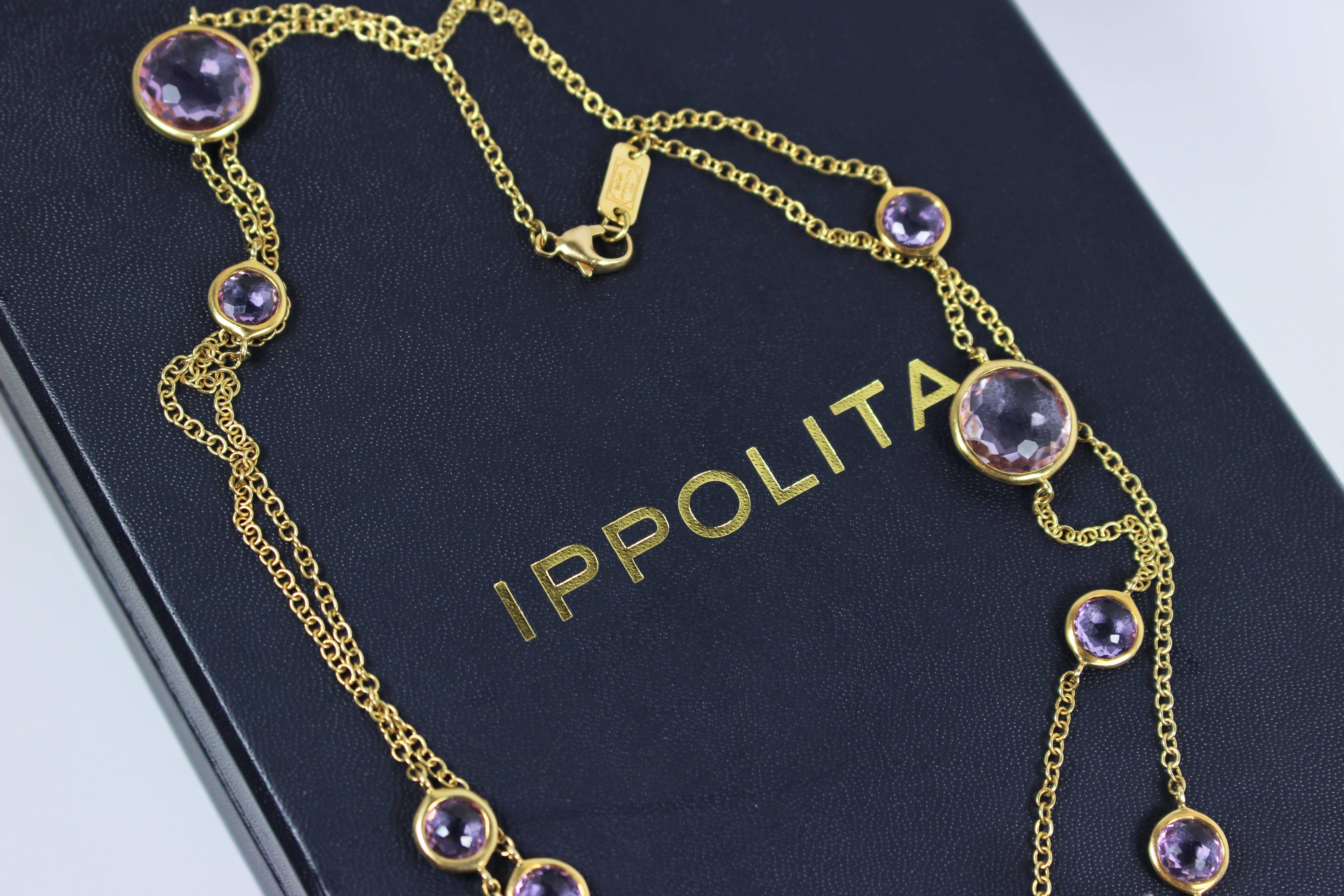 Ippolita Rock Candy Lollipop Faceted Amethyst Gold Necklace 4