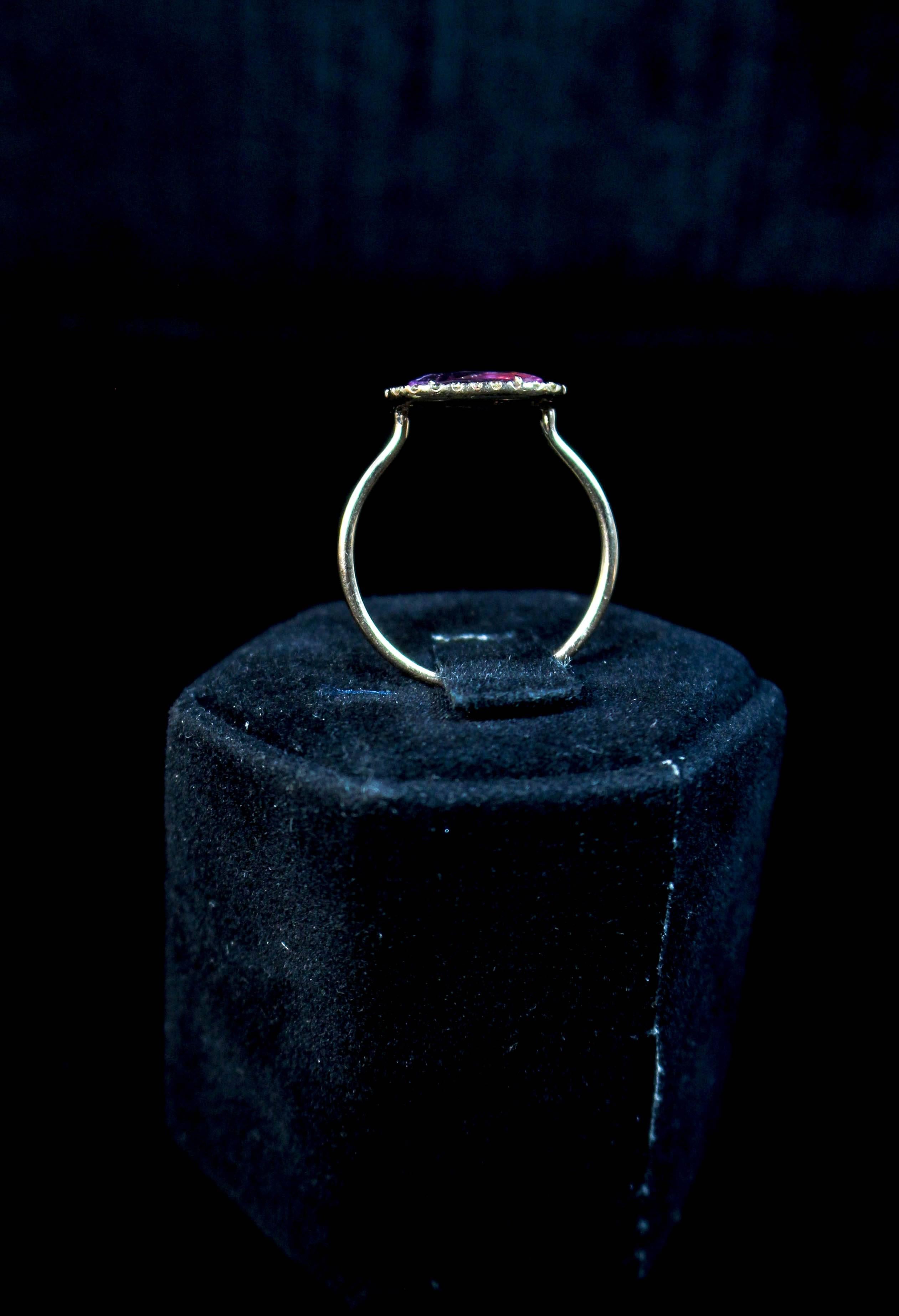 Pink Sapphire Pave Diamond Rose Gold Ring 4