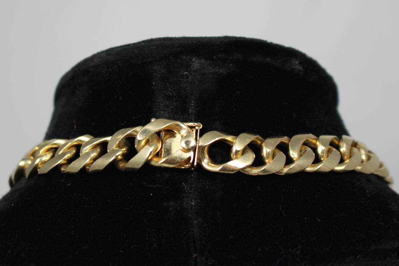 Diamond Gold Motif Link Necklace For Sale at 1stDibs