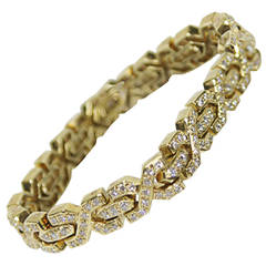 Gold Pave Diamonds Link Bracelet