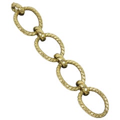 Textured Gold Large Cable Link Bracelet