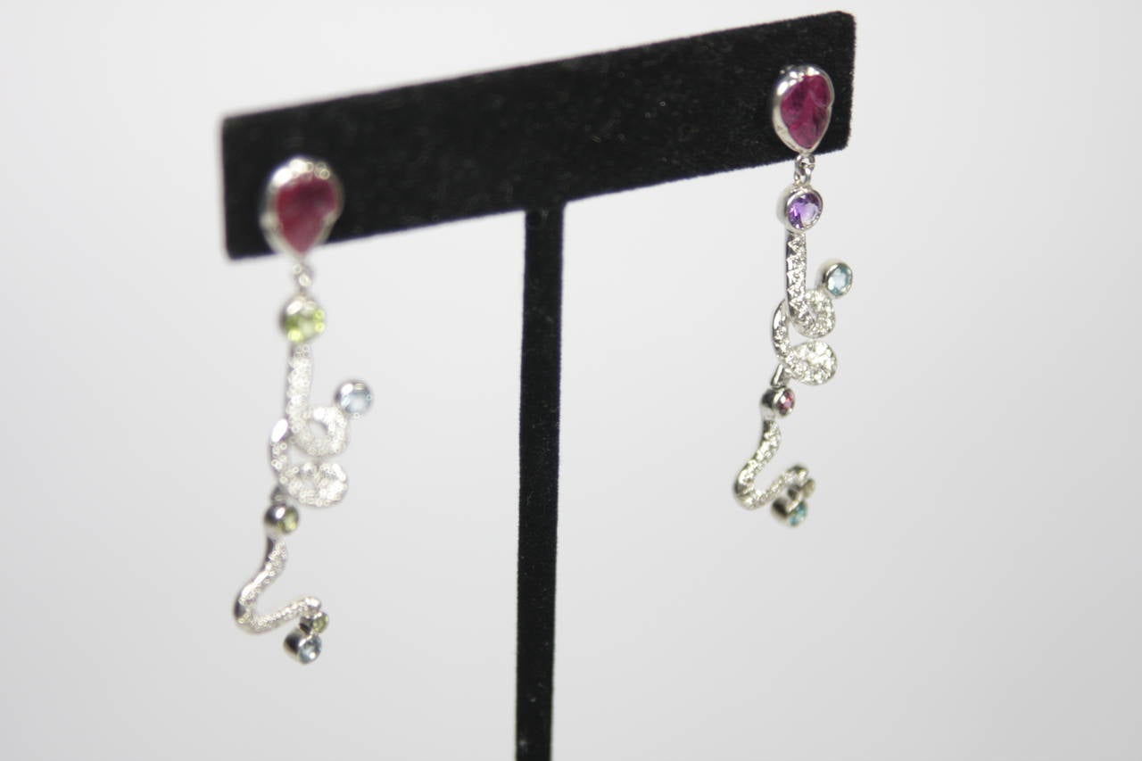 Multi Stone Dangle Earrings - SALE 8