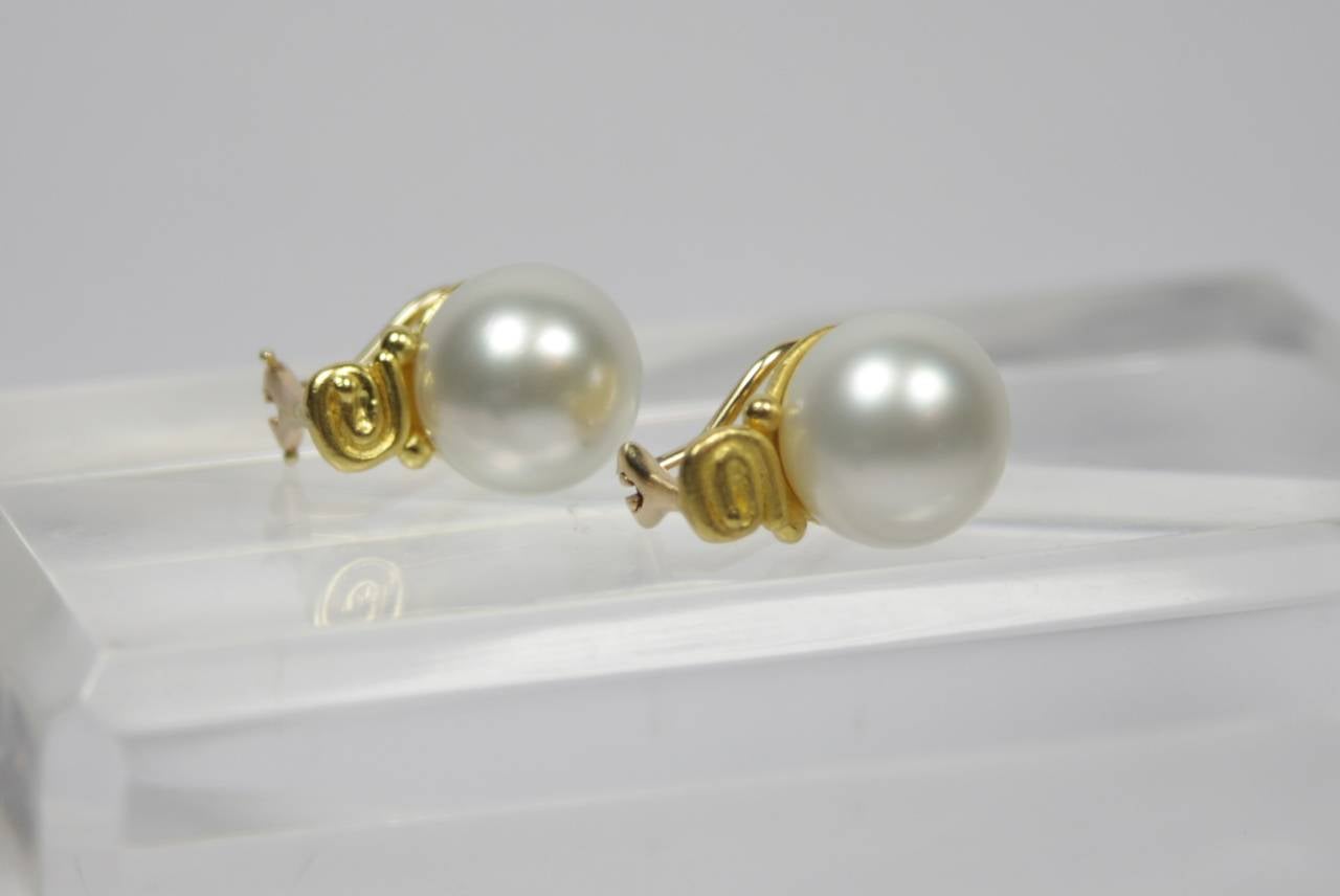 Denise Roberge Pearl Gold Ear Clips 1