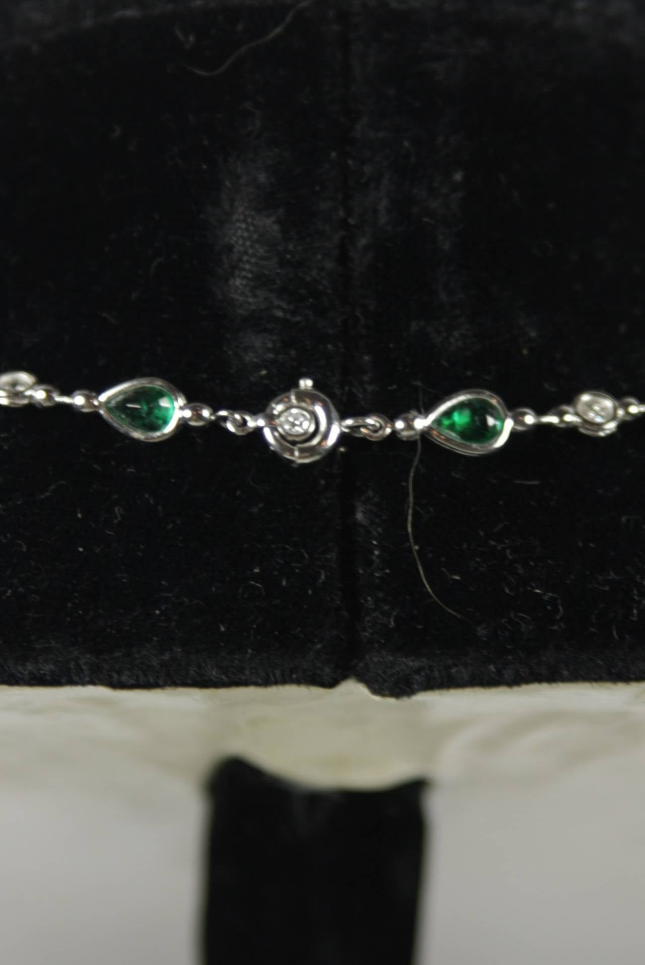 Emerald Diamond Platinum Necklace 6