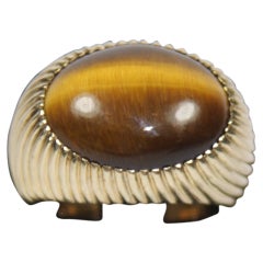 Tiger's Eye Quartz Gold Ring