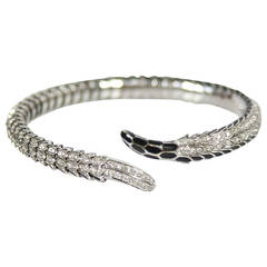 Roberto Coin Diamond Pave Gold Snake Wrap Cuff Bracelet 6