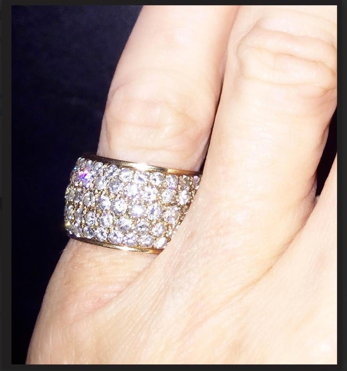 Five Row Diamond Gold Eternity Band Ring at 1stDibs