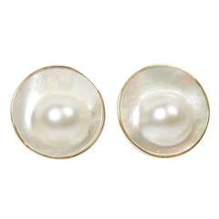 Pearl & 14KT Gold Clip Earrings