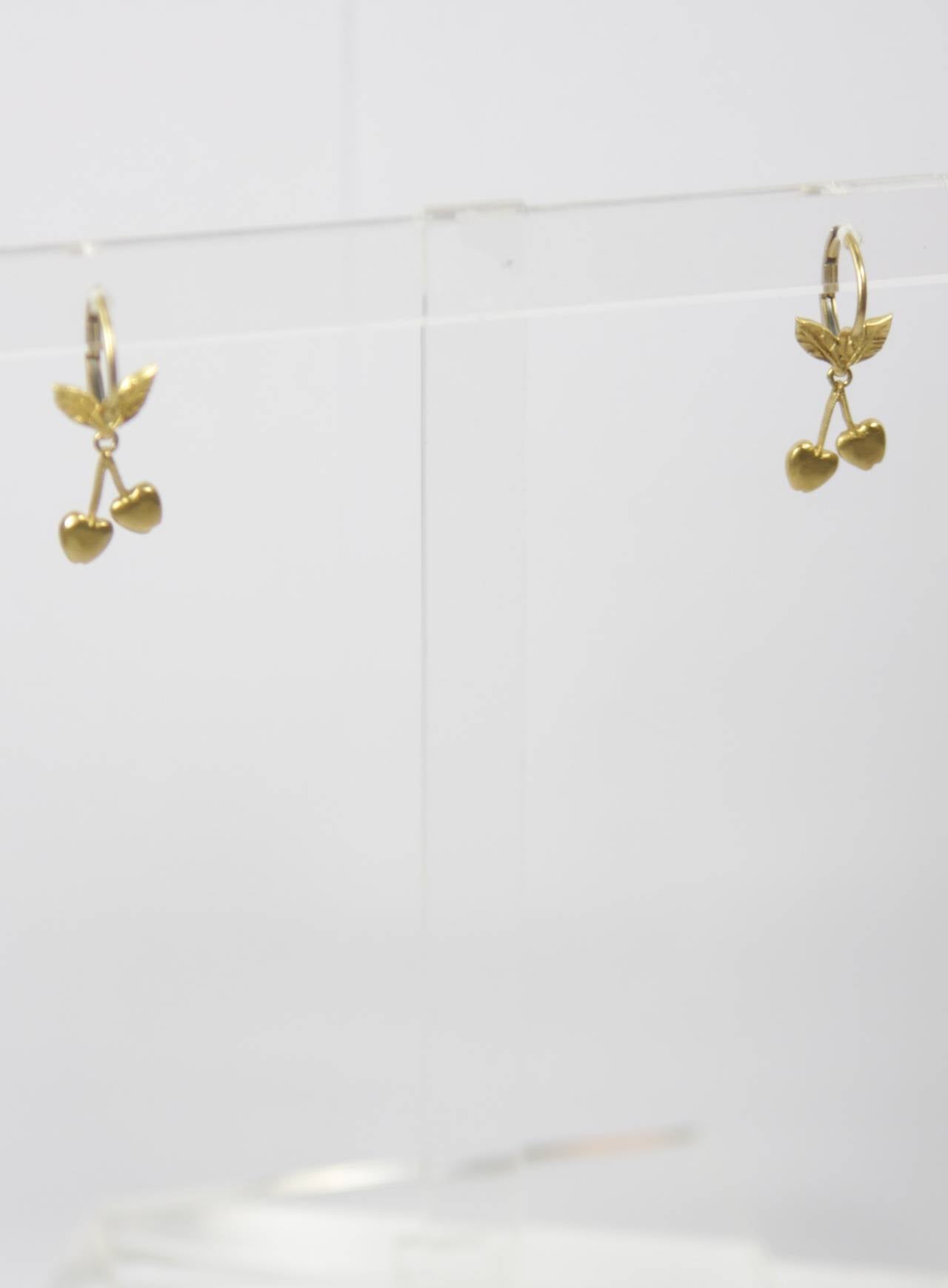 Cathy Waterman Gold Cherry Earrings 1