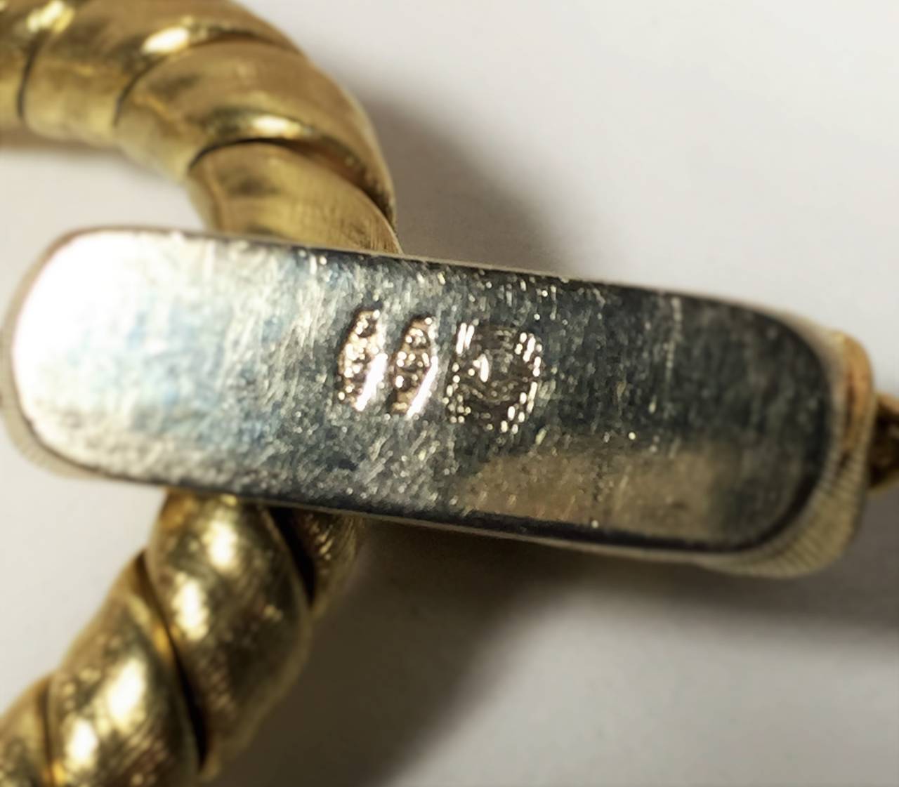 Textured Gold Large Cable Link Bracelet 4