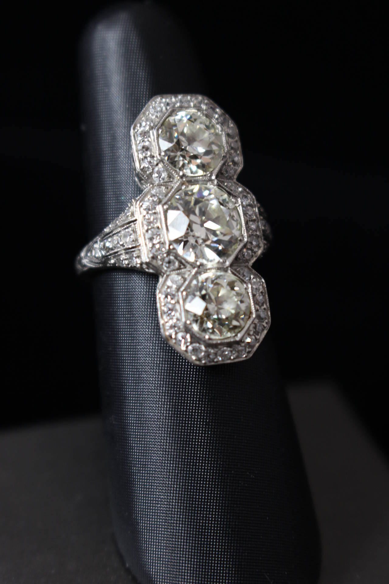 1900s Edwardian European Cut Diamonds Ring For Sale at 1stDibs