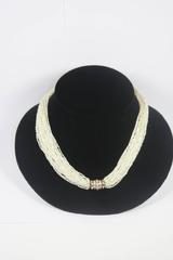Fresh Water Pearl Multi-Strand Necklace with Yellow Gold Diamond Clasp