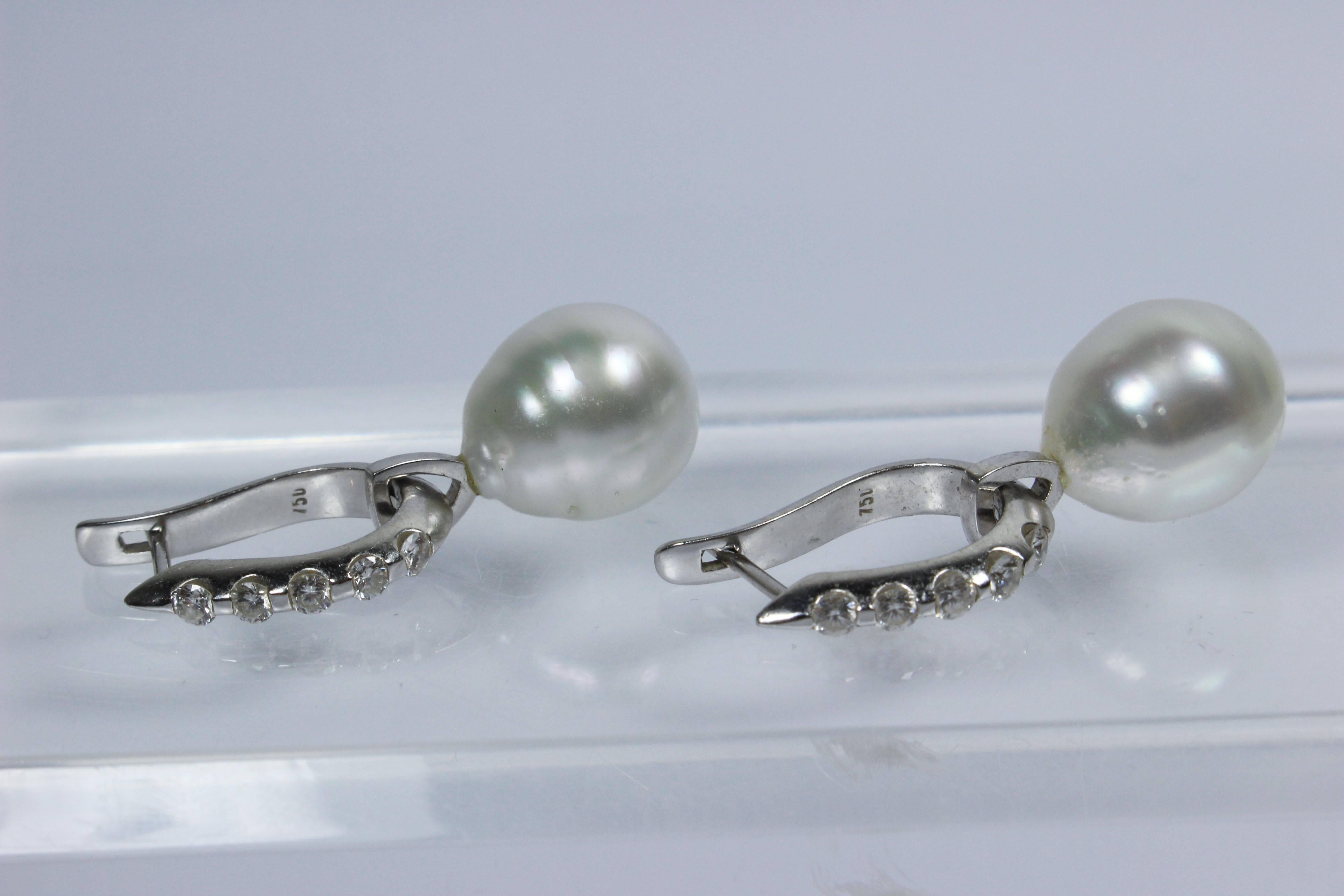  Detachable Pearl Diamond Gold Drop Earrings  1