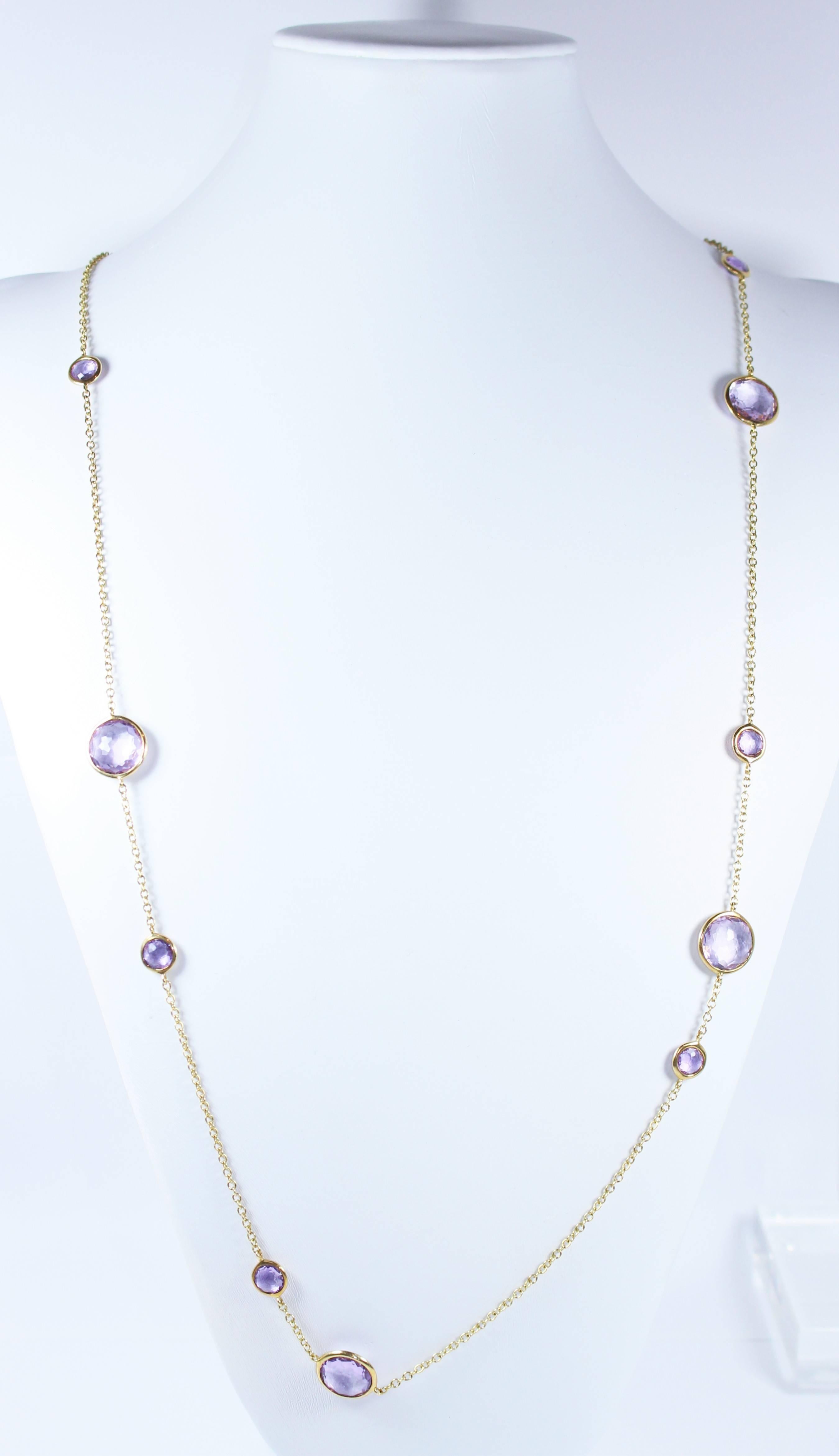 Ippolita Rock Candy Lollipop Faceted Amethyst Gold Necklace In Excellent Condition In Los Angeles, CA